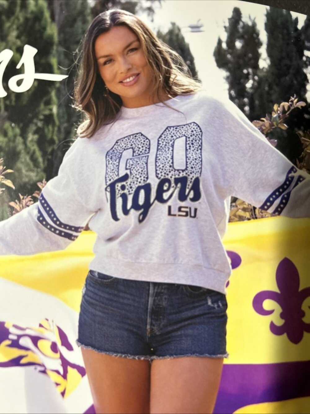NEW Louisiana State LSU Tigers Colosseum Gray Crew Neck Sweatshirt Women's M